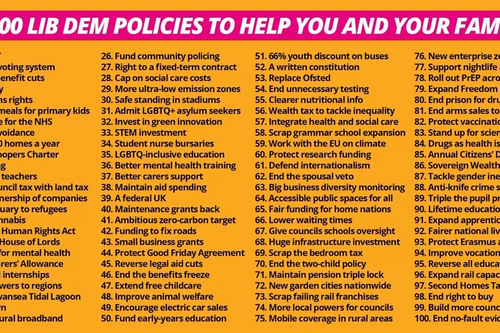 100 Lib Dem Policies